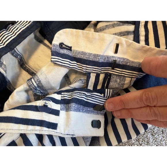 Liz Clairbourne Cotton Linen Blend Casual Womens Striped Pants Size 18 - Picture 7 of 8